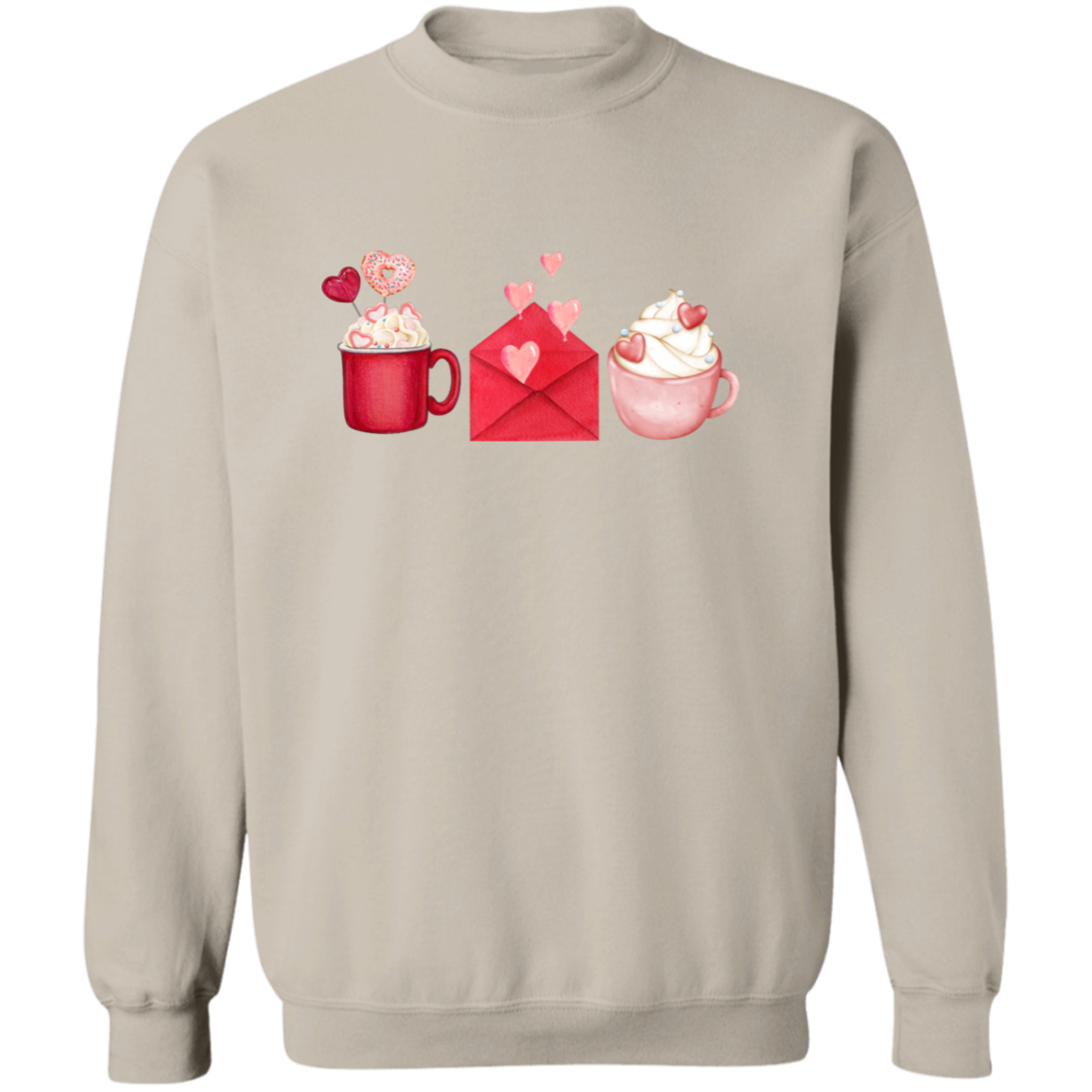 Coffee &Love Letters Crewneck Pullover Sweatshirt